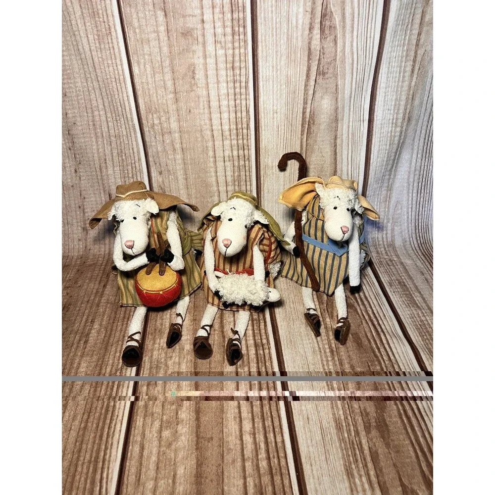 REALLY WOOLY NWT SET OF 3 NATIVITY LAMBS CHRISTMAS 2005 Vintage